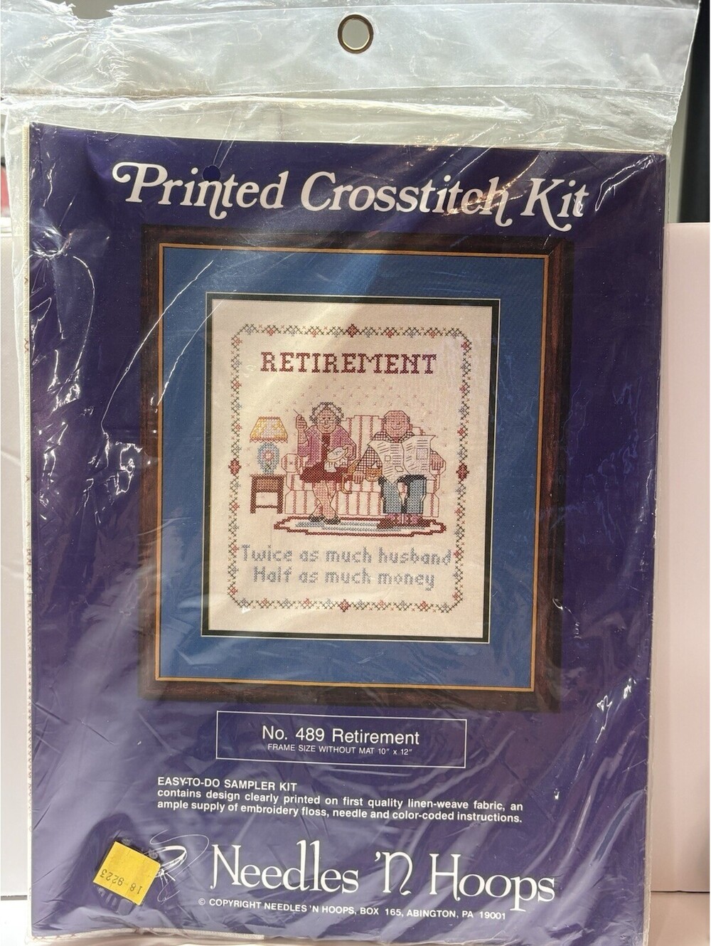 Vintage Needles N Hoops Retirement Cross Stitch Kit No 489 Sampler